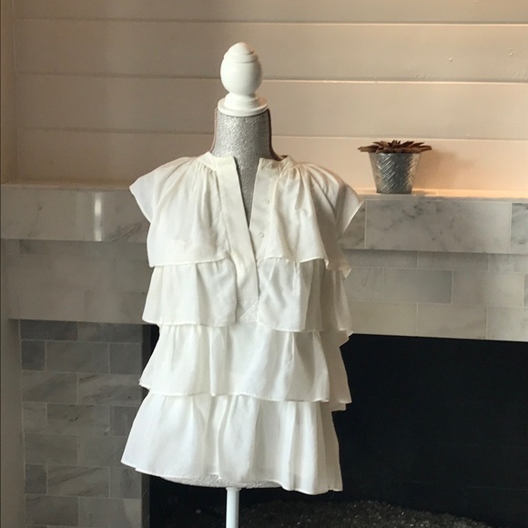 BCBGMaxAzria Tops - BCBGMAXAZRIA Feminine Flounced Blouse S Preloved